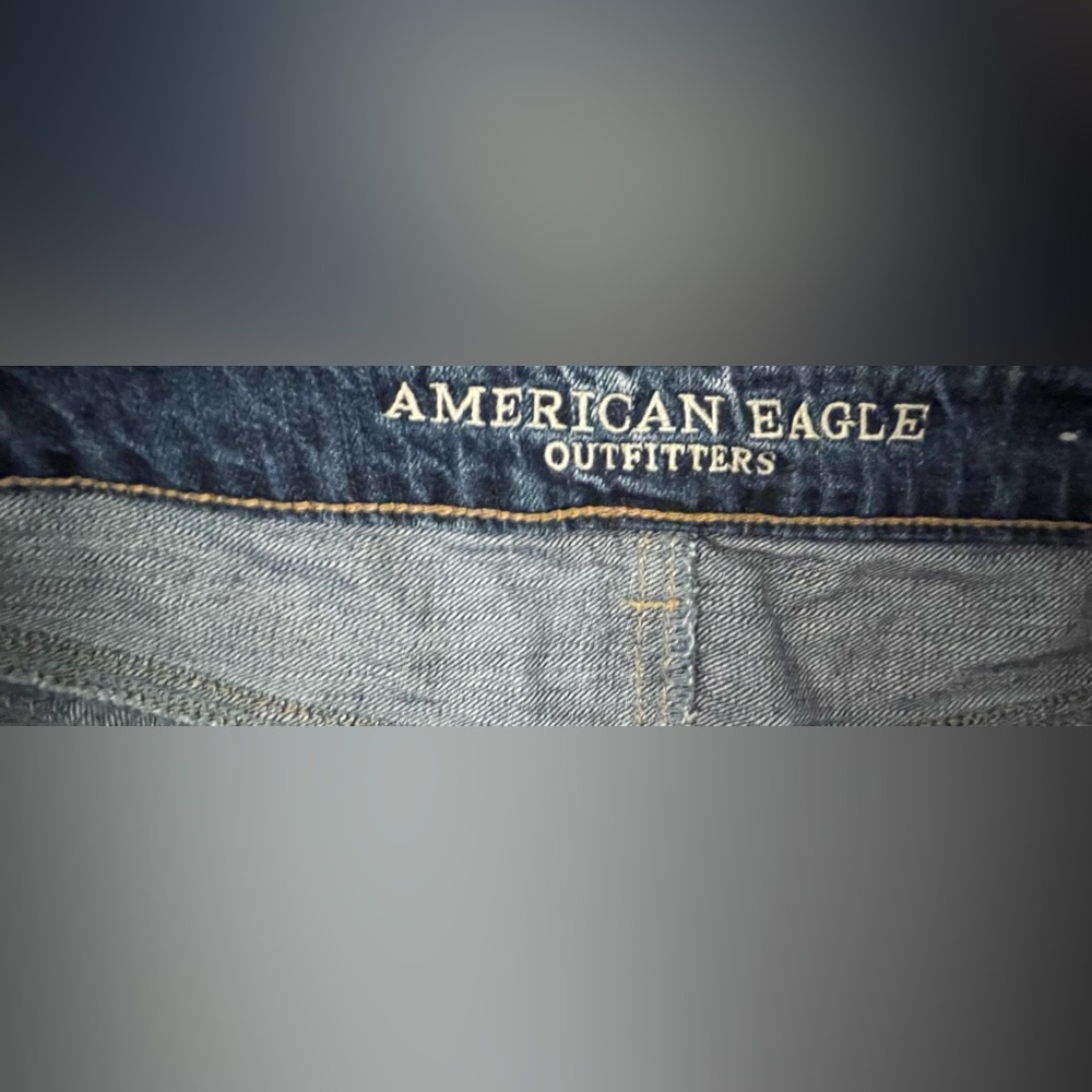 American Eagle Outfitters Ripped Dark Blue Jean Shorts - Picture 8 of 9